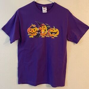 Vintage Fruit of the loom 100% cotton Halloween cat shirt women’s Medium t-shirt